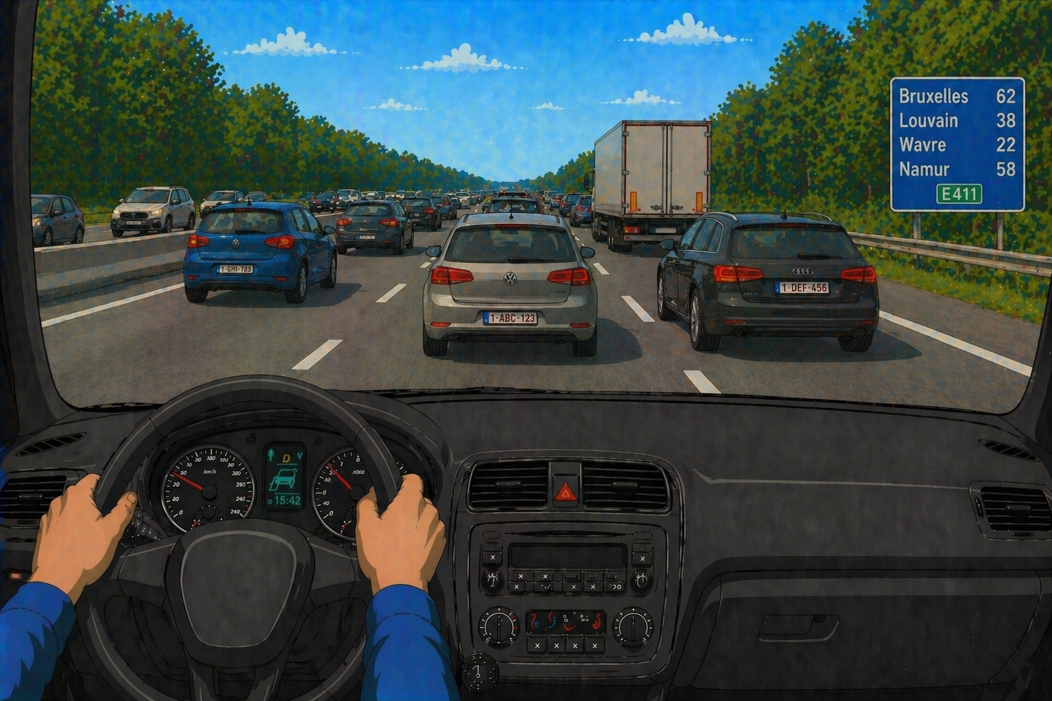 Illustration: Ronds-points et trajectoires lisibles